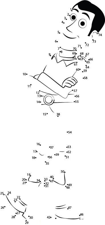 Toy Story Man dot to dot worksheets