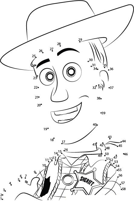 Toy Story Trusted One printable dot to dot worksheet