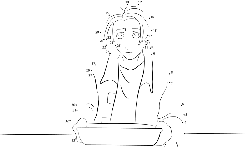 Sad Jim Hawkins dot to dot worksheets