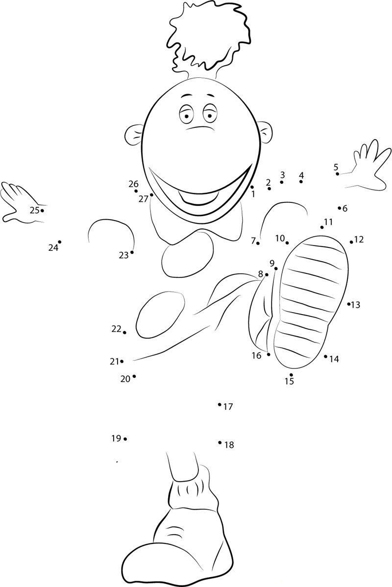 Cheerful Jake printable dot to dot worksheet