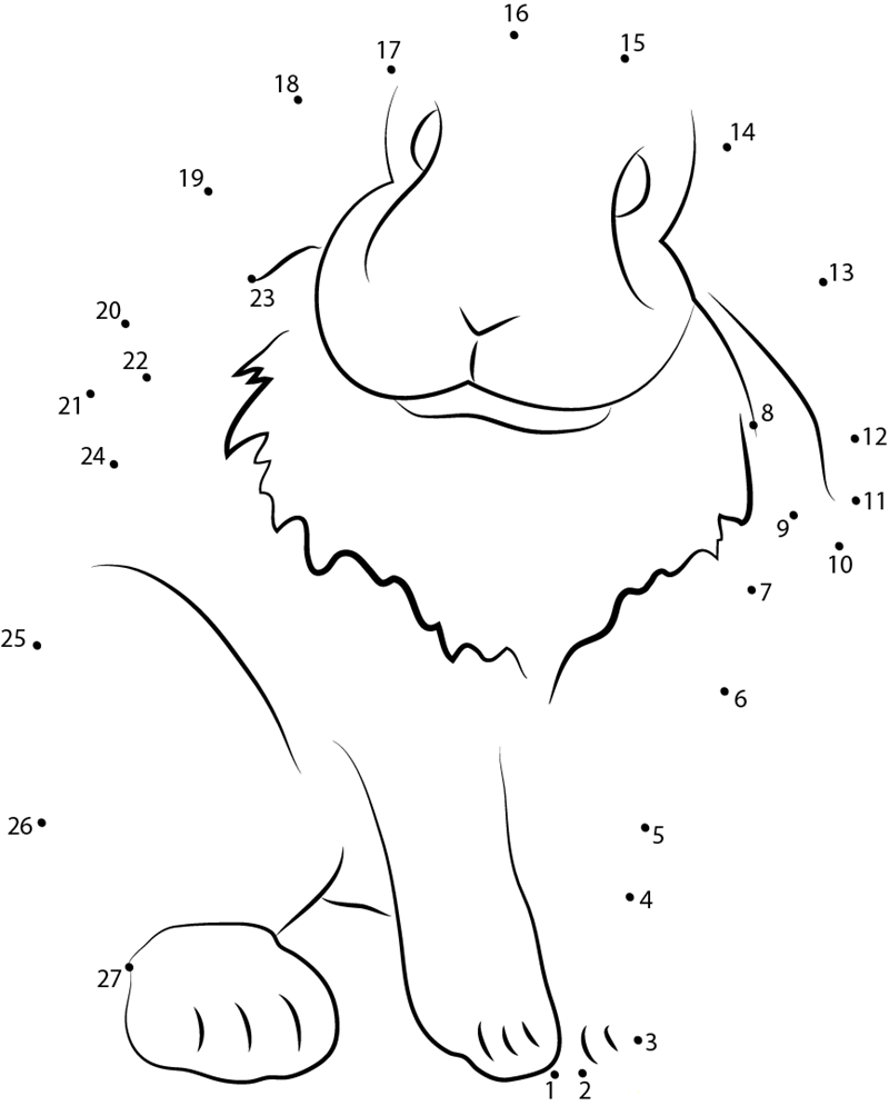 Lop Eared Pet Rabbit dot to dot worksheets