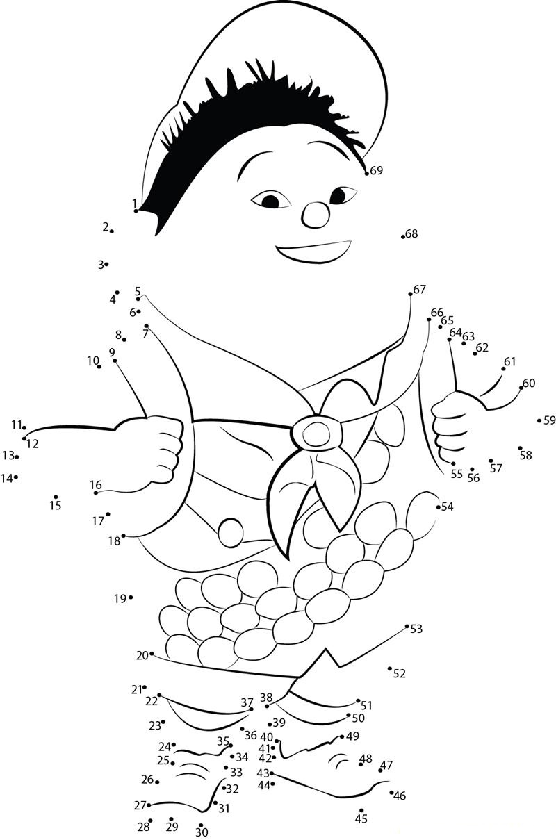 Handsome Russell printable dot to dot worksheet