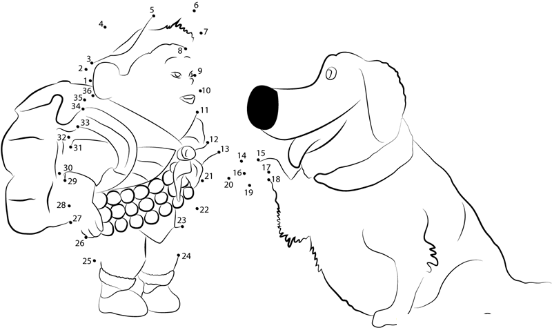 Russell And Dug dot to dot worksheets