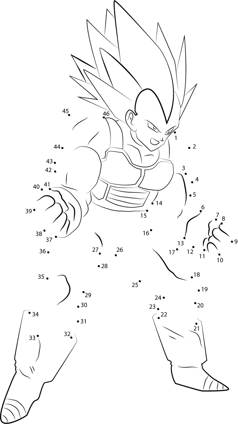 Super Vegeta By Eggmanrules dot to dot worksheets