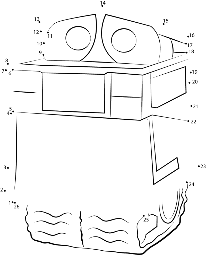 Walle Sitting printable dot to dot worksheet