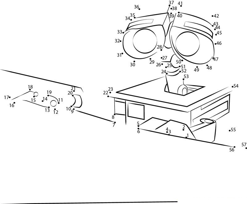 Walle Smart Robot printable dot to dot worksheet