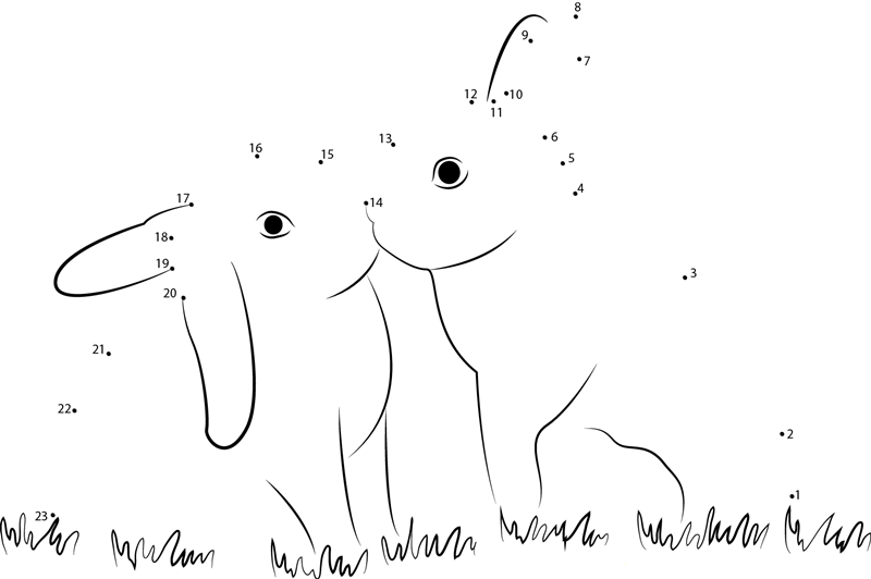 Rabbit In Love dot to dot worksheets