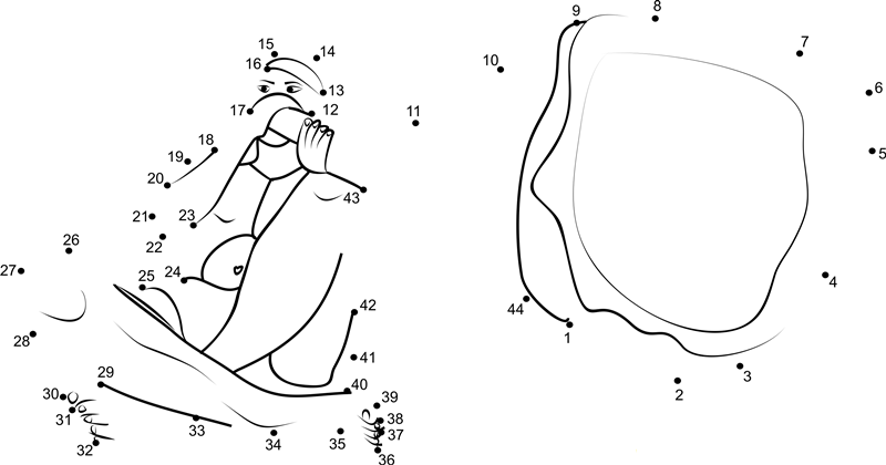 Aboriginal Performer Plays The Didgeridoo dot to dot worksheet