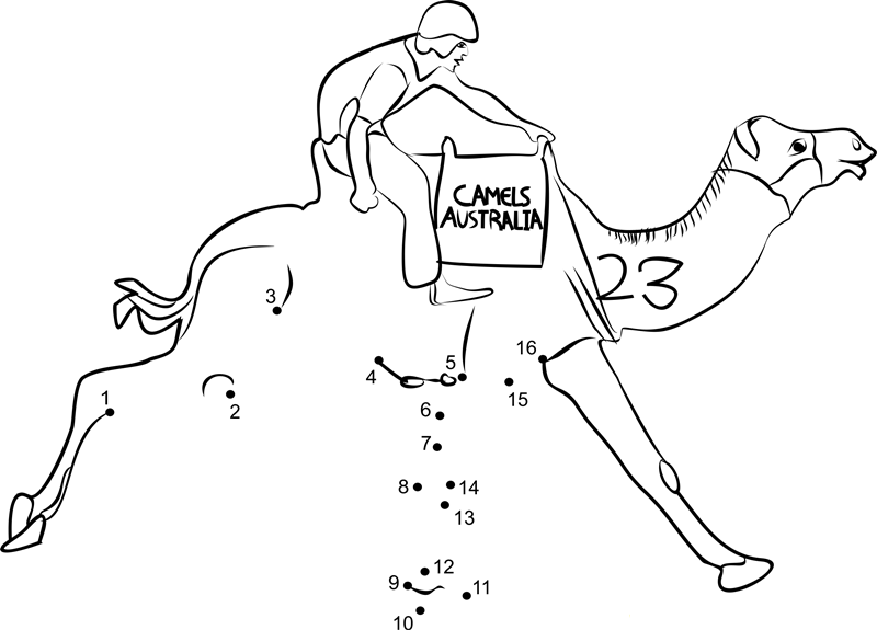 Camel Cup Alice Springs dot to dot worksheet