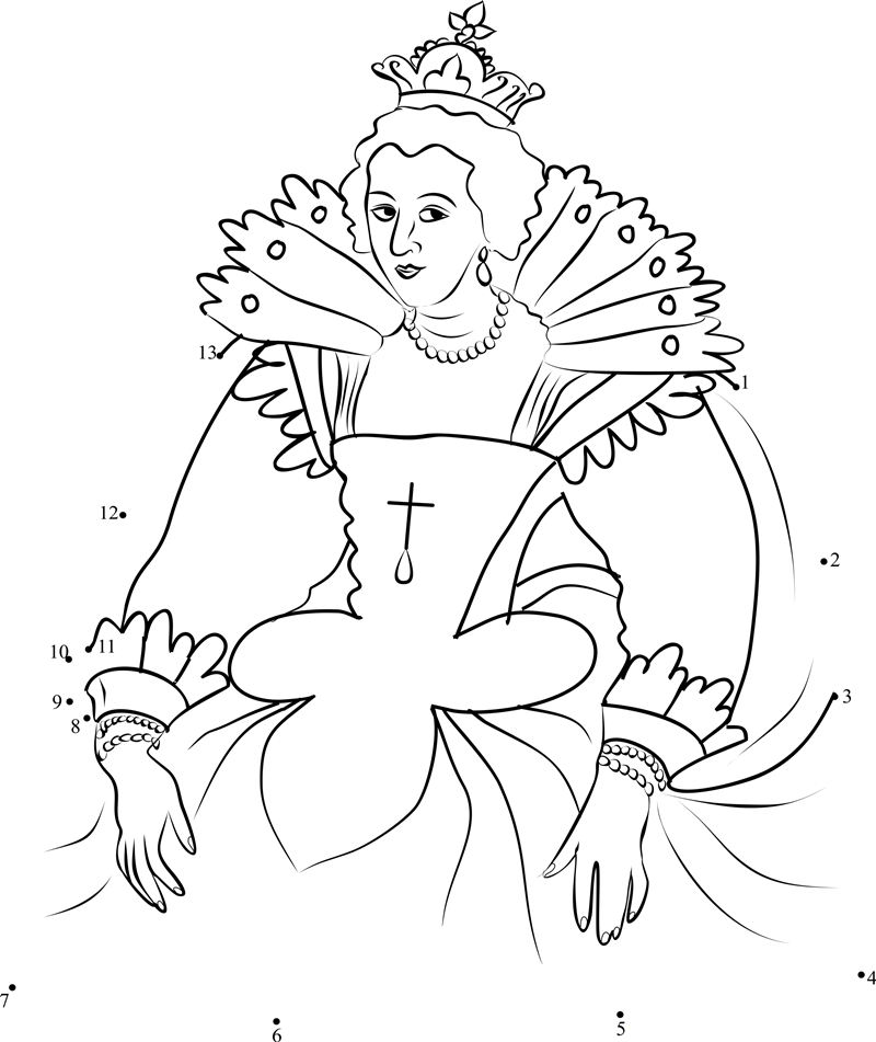 Anne Of Austria Queen Consort printable dot to dot worksheet