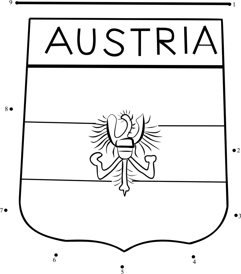 Austria printable dot to dot worksheet