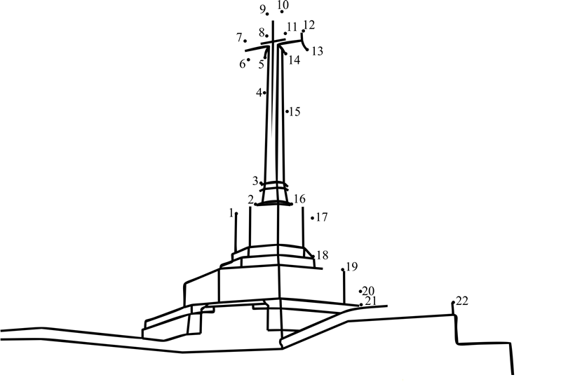 Passchendaele Belgium Tyne Cot Cemetery printable dot to dot worksheet