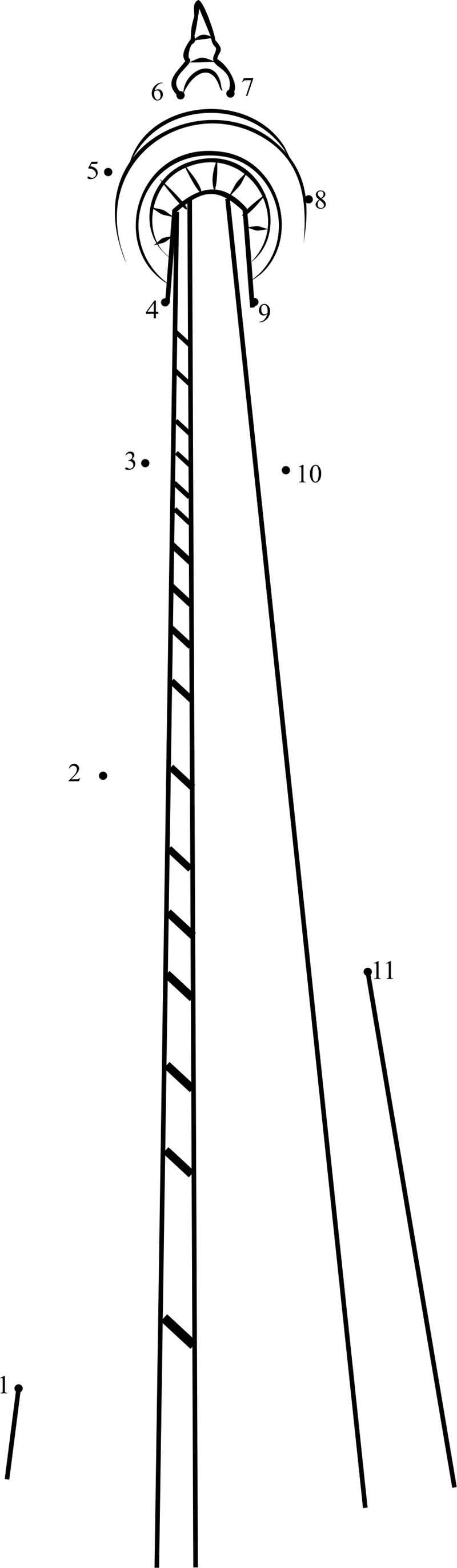 Cn Tower printable dot to dot worksheet