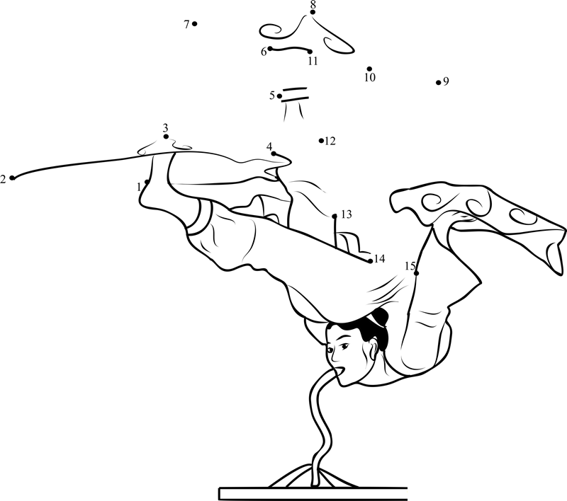 Chinese Acrobatic Performance printable dot to dot worksheet