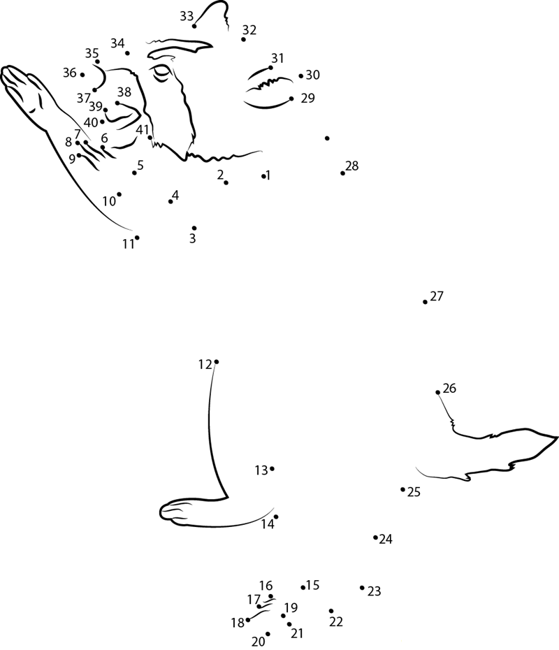 Raccoon Stand On Two Legs printable dot to dot worksheet