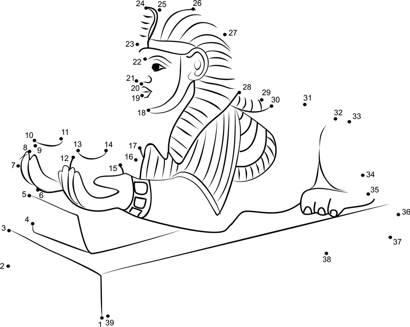 Egyptian Art printable dot to dot worksheet