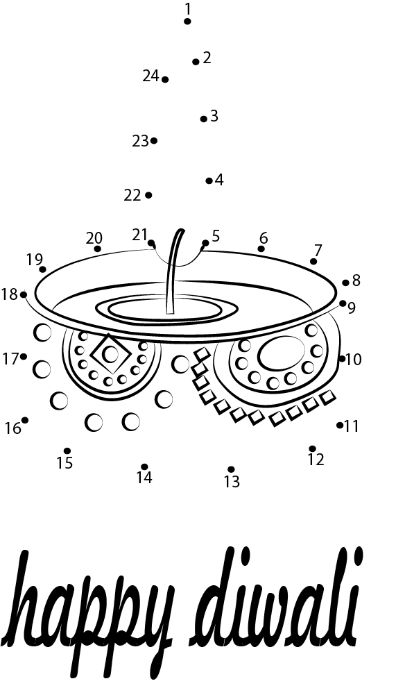 Diwali printable dot to dot worksheet
