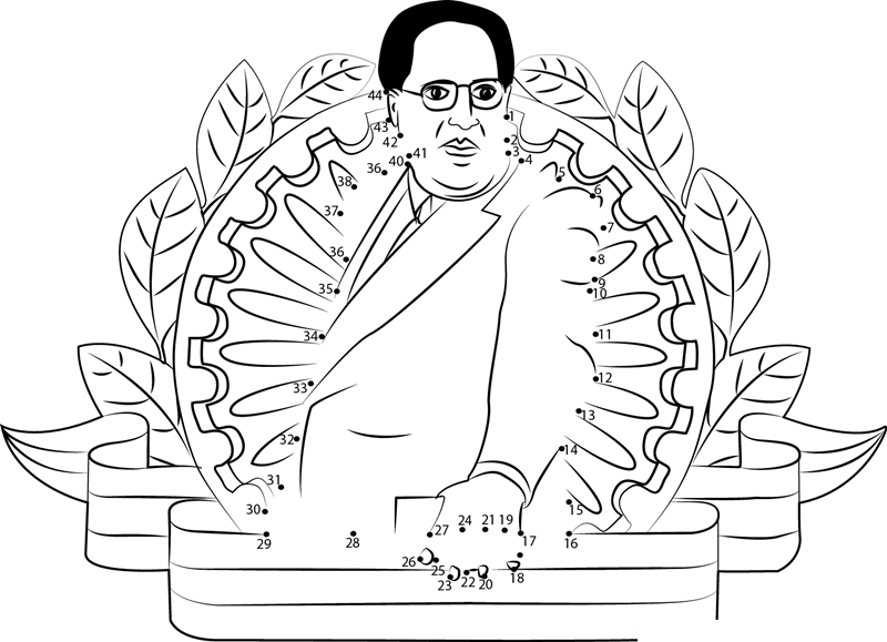 Dr Babasaheb Ambedkar printable dot to dot worksheet