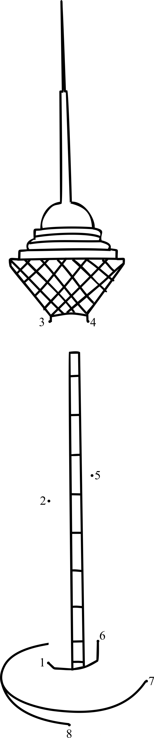 Milad Tower printable dot to dot worksheet