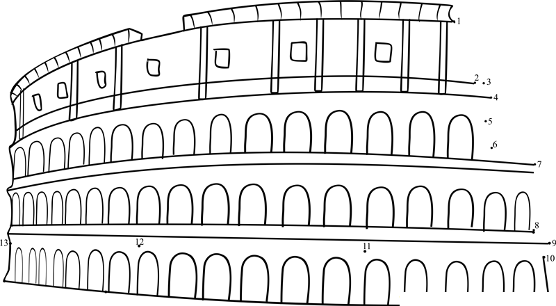 Rome Italy printable dot to dot worksheet