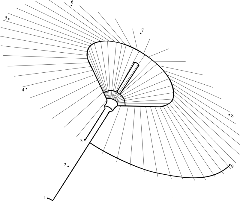 Japanese Umbrella printable dot to dot worksheet