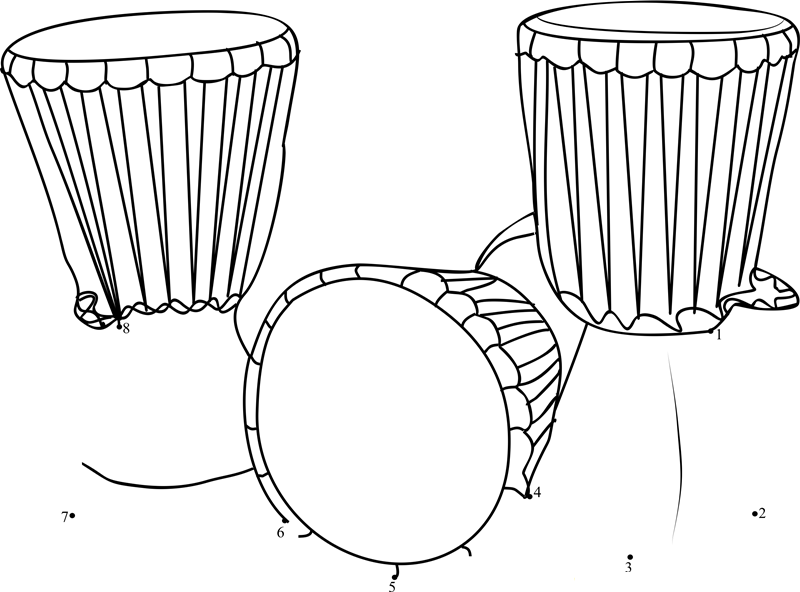 Musical Instrument Kenya printable dot to dot worksheet