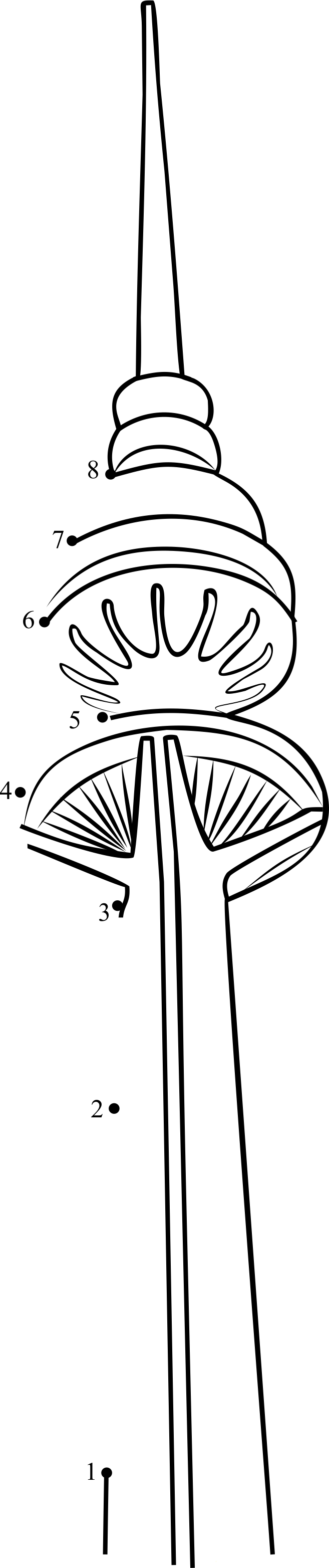 Kuwait Liberation Tower printable dot to dot worksheet