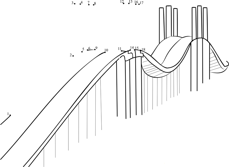 Macau Taipa Bridge printable dot to dot worksheet