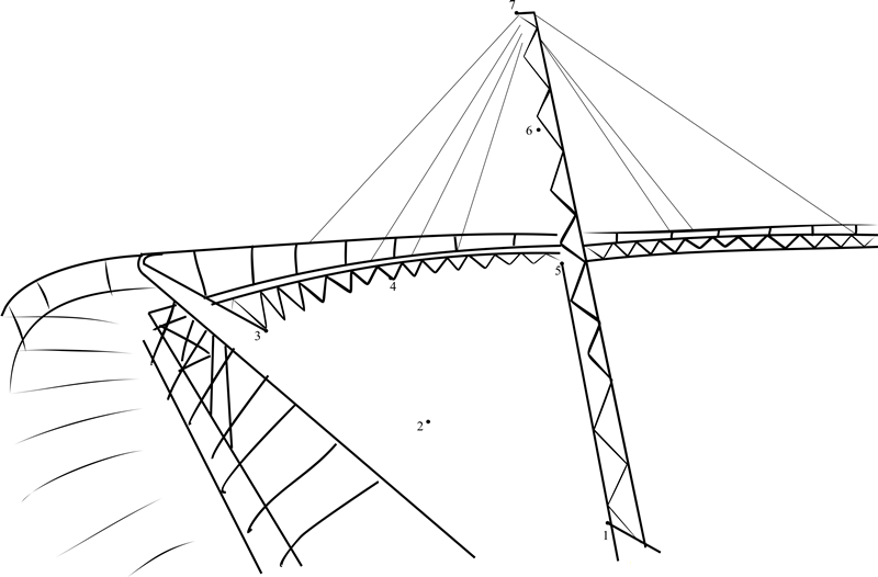 Langkawi Sky Bridge printable dot to dot worksheet