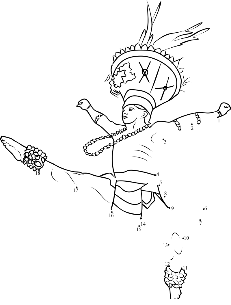 Oaxaca Dancer printable dot to dot worksheet