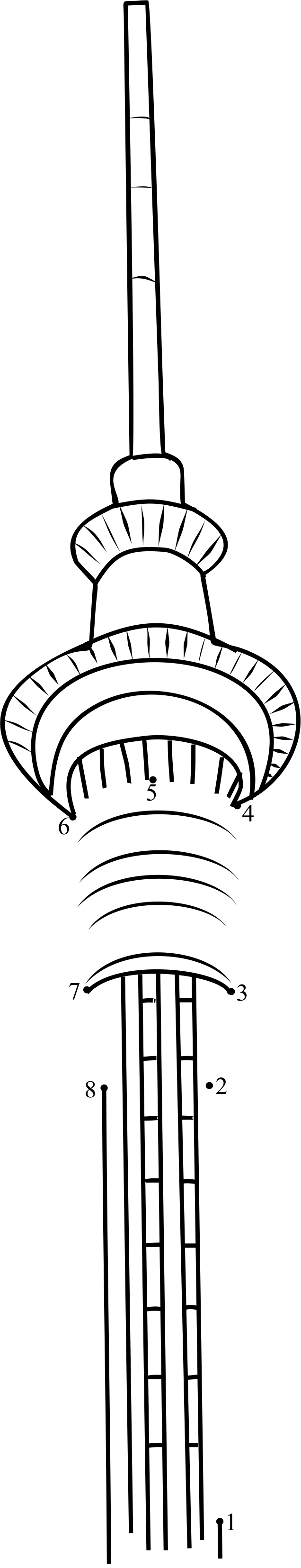 Sky Tower In New Zealand printable dot to dot worksheet