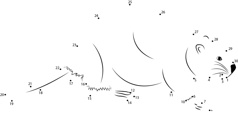 Wobbly Beaver dot to dot worksheets