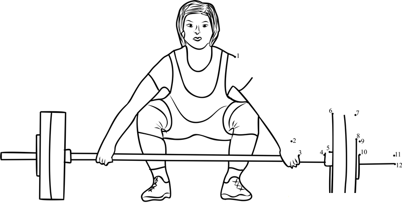 North Korea Third Weightlifting Gold printable dot to dot worksheet