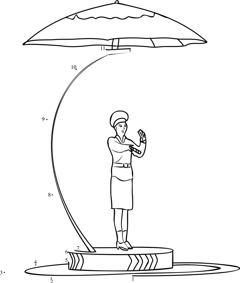 North Korean Traffic Lights In Lady printable dot to dot worksheet