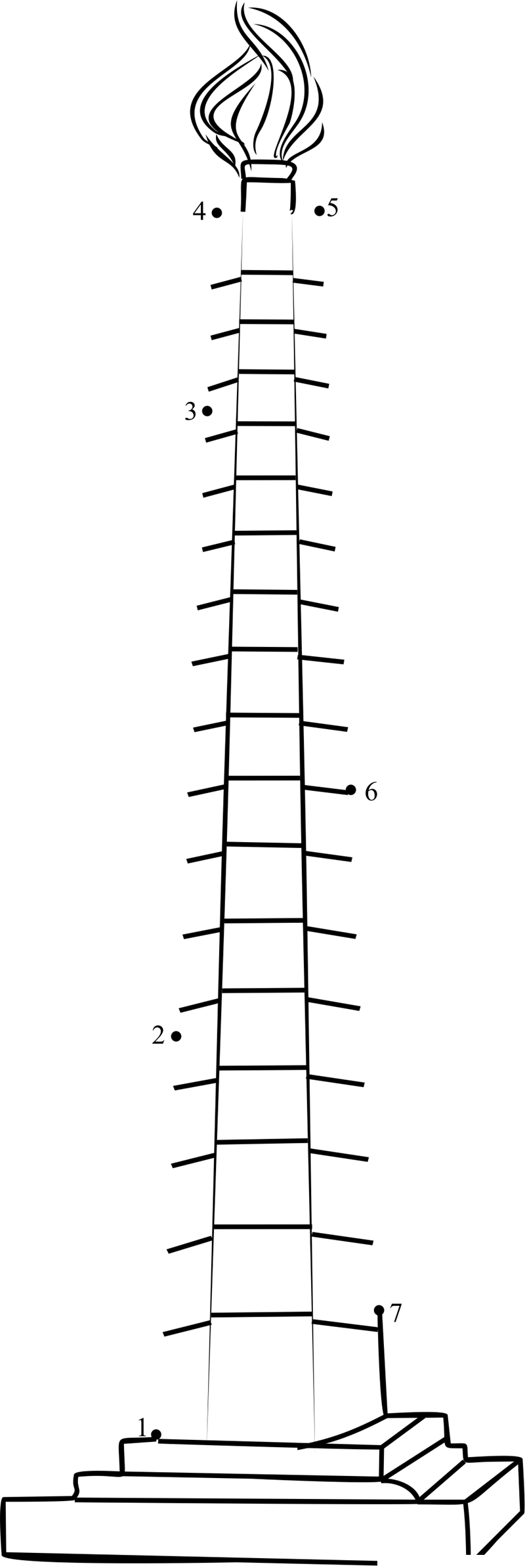 Tower Of The Juche Idea printable dot to dot worksheet