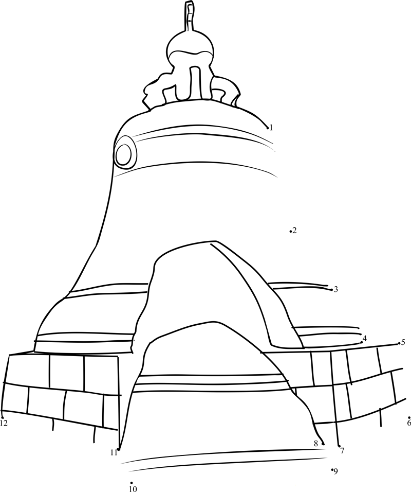 Tsar X27 S Bell The Largest Bell In The World printable dot to dot worksheet