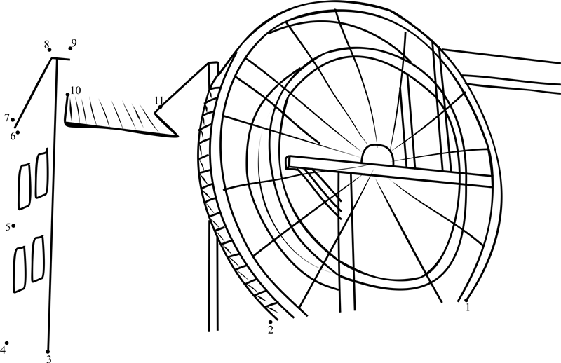 Bale Mill printable dot to dot worksheet