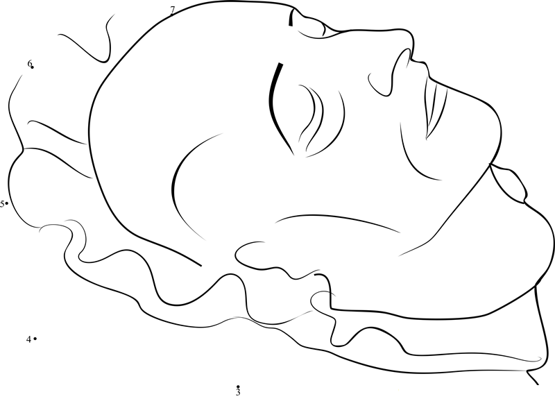 Napoleon Death Masks printable dot to dot worksheet