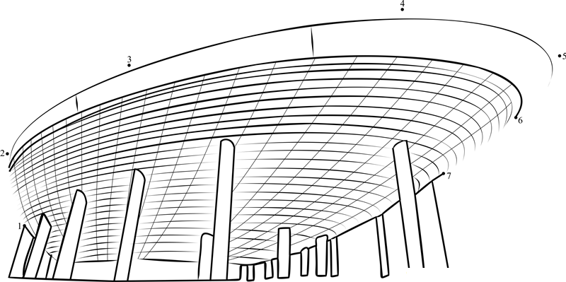 Shanghai World Exposition Saudi Arabia Building printable dot to dot worksheet