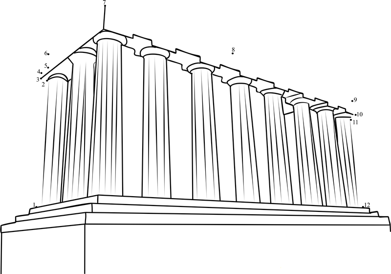 National Monument Edinburgh printable dot to dot worksheet