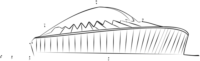 Moses Mabhida Stadium South Africa printable dot to dot worksheet