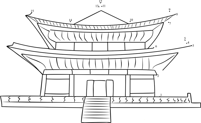 South Korea Range From Spectacular Temple dot to dot worksheets