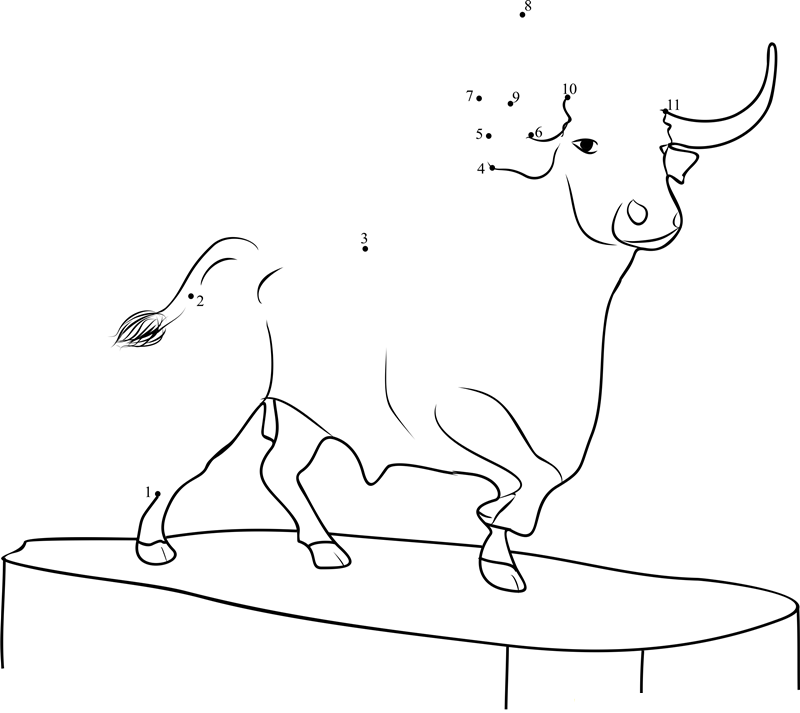 Bull Statue Ronda dot to dot worksheets