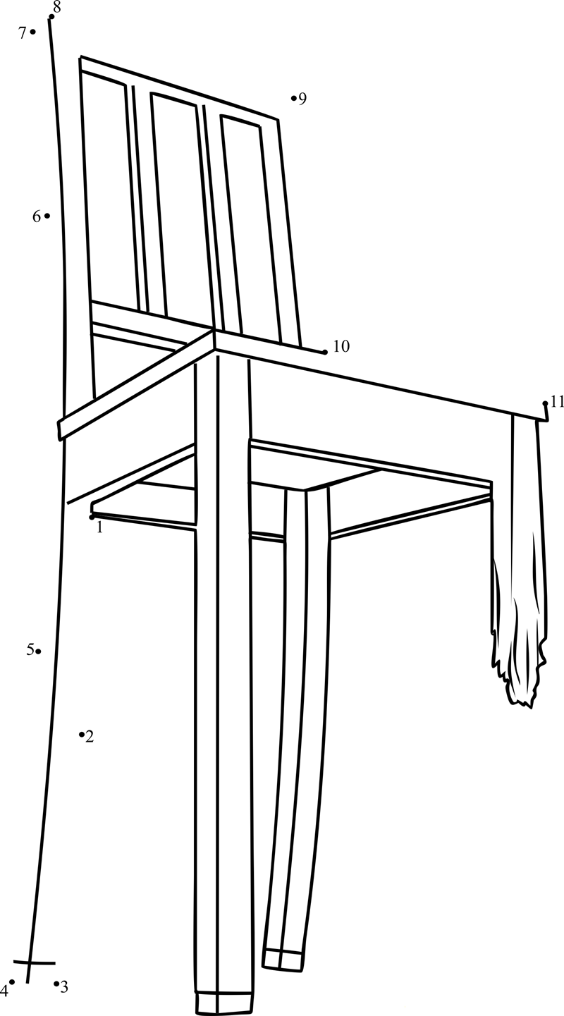 Broken Chair Sculpture In Geneva Switzerland printable dot to dot worksheet