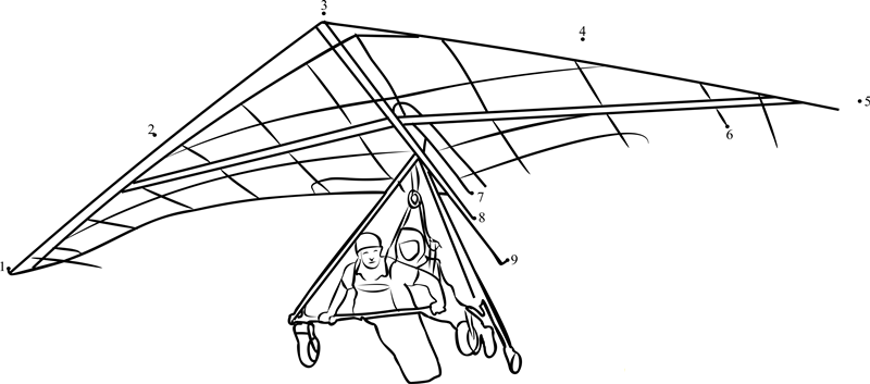 Fun And Exciting Switzerland Hang Gliding printable dot to dot worksheet