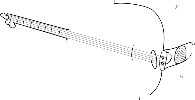 Baglama Turc Manche Longue dot to dot worksheets