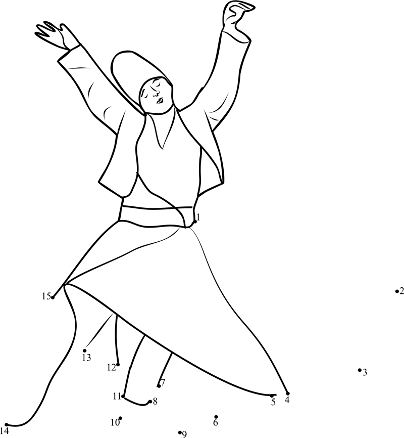 Whirling Dervish dot to dot worksheets