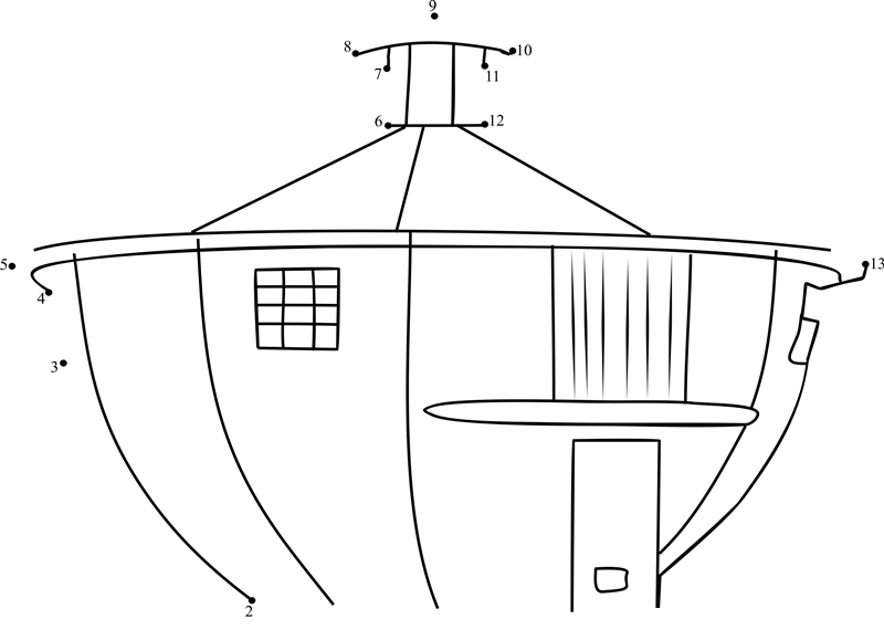 Kettle House Usa printable dot to dot worksheet