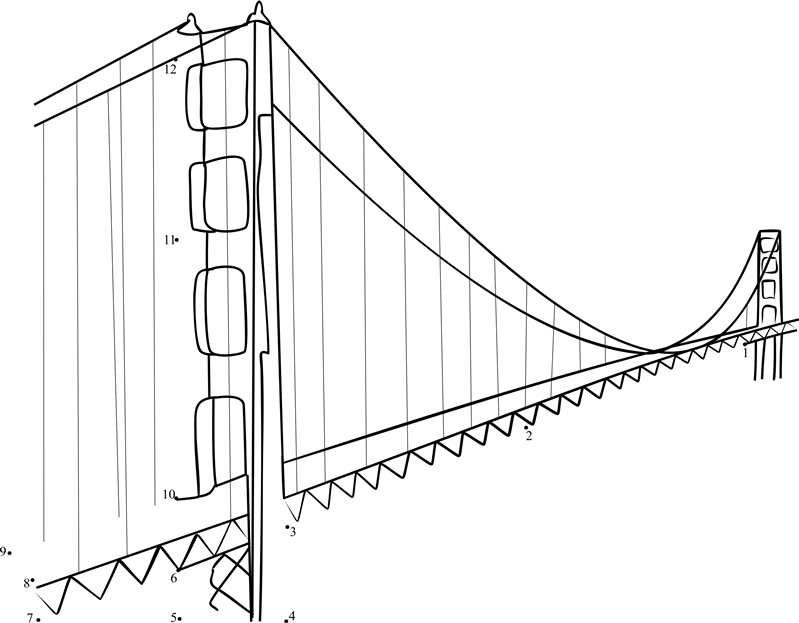 The Golden Gate Bridge Is Just One Famous Attraction dot to dot worksheets