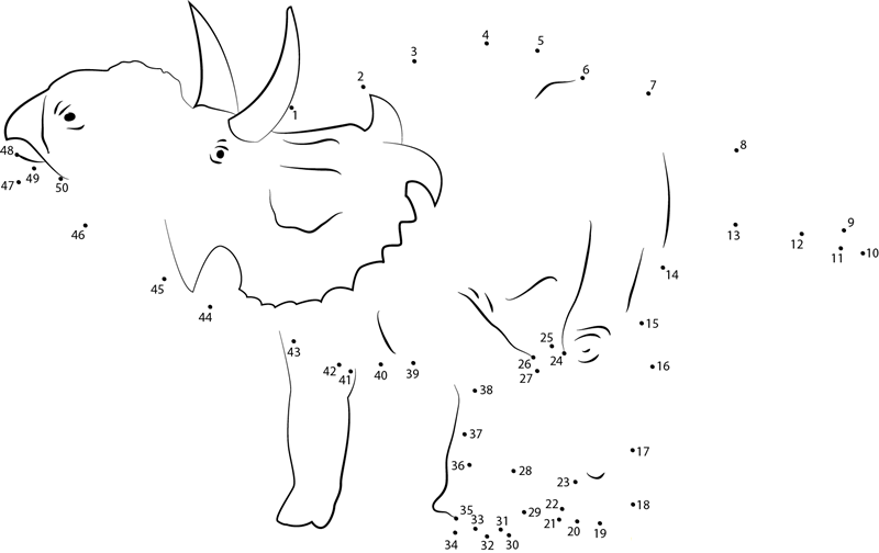 Albertaceratops printable dot to dot worksheet